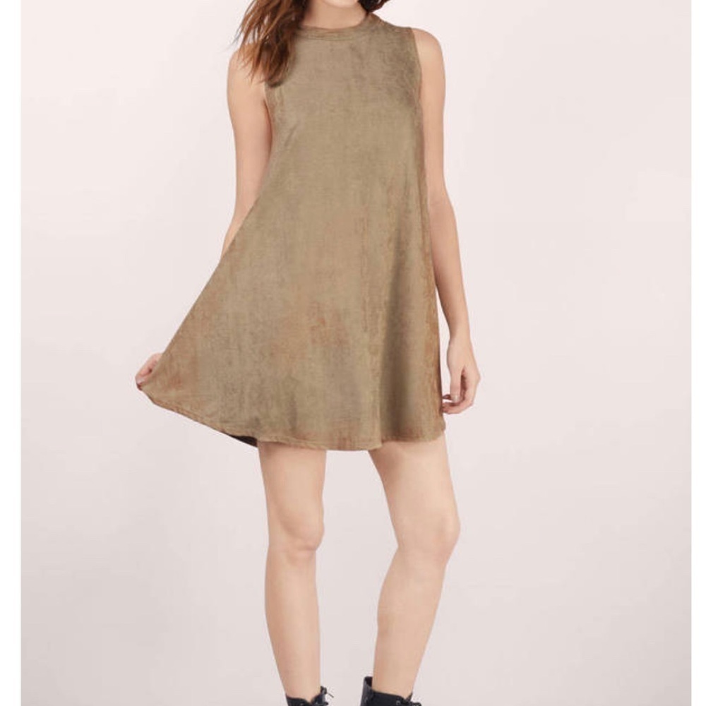 Suede swing dress